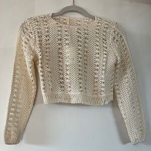 Cream Crochet Women's Top
